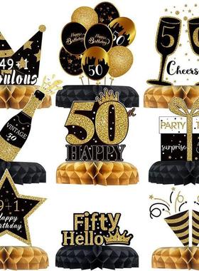 Happy 50th Birthday Backdrop Background Banner For Man Napki