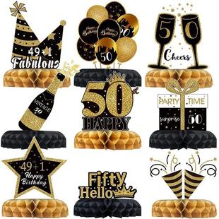 Happy 50th Birthday Backdrop Background Banner For Man Napki
