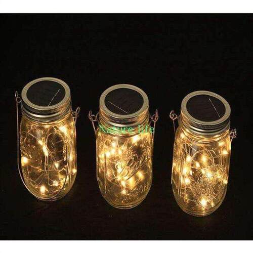 10 LED Fairy Light Solar Mason Jar Lid Lights Warm White