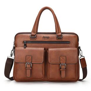 Mens Genuine Leather Briefcase Laptop Bag 男士公文包电