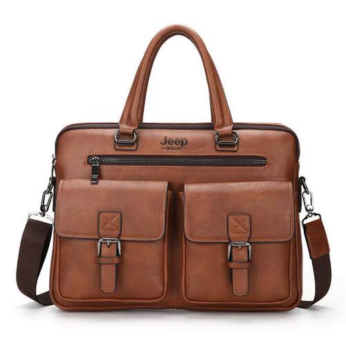 Mens Genuine Leather Briefcase Laptop Bag 男士公文包电