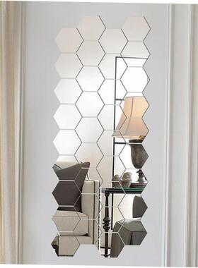 12Pcs 3D Mirror Wall Sticker Home Decor Hexagon Decorations