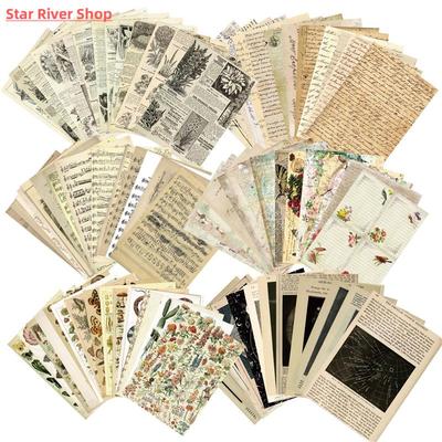 30Sheets Retro Letter Sheet Material Paper Newspaper Planner