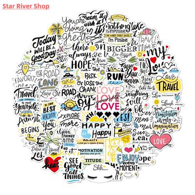 150pieces of English inspirational letter waterproof sticker