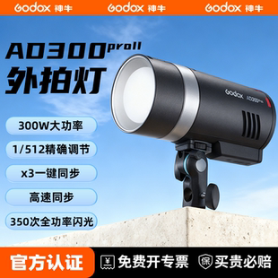 pro 神牛AD300 Godox II外拍闪光灯口袋灯补光灯摄影灯便携300W户外单反高速同步TTL测光锂电闪光 二代升级