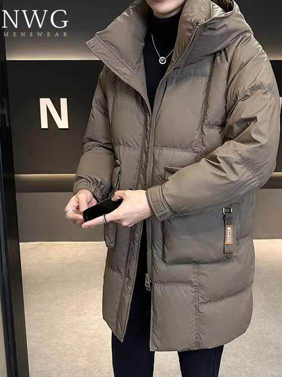 中长款羽绒服男潮牌冬季新款加厚高级感宽松连帽大衣外套保暖上衣