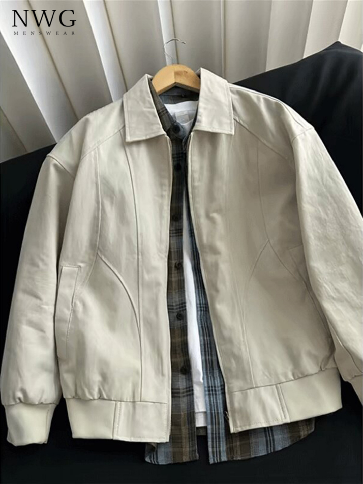 美式短款工装外套男春秋季2025新款设计感解构翻领棒球服休闲夹克