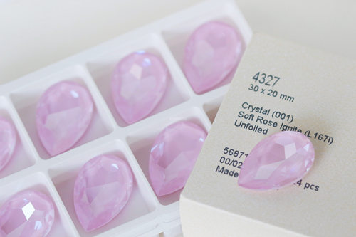 一颗华子店铺/ 4327 30*20mm链接2水滴施家华子水晶奥钻手工DIY
