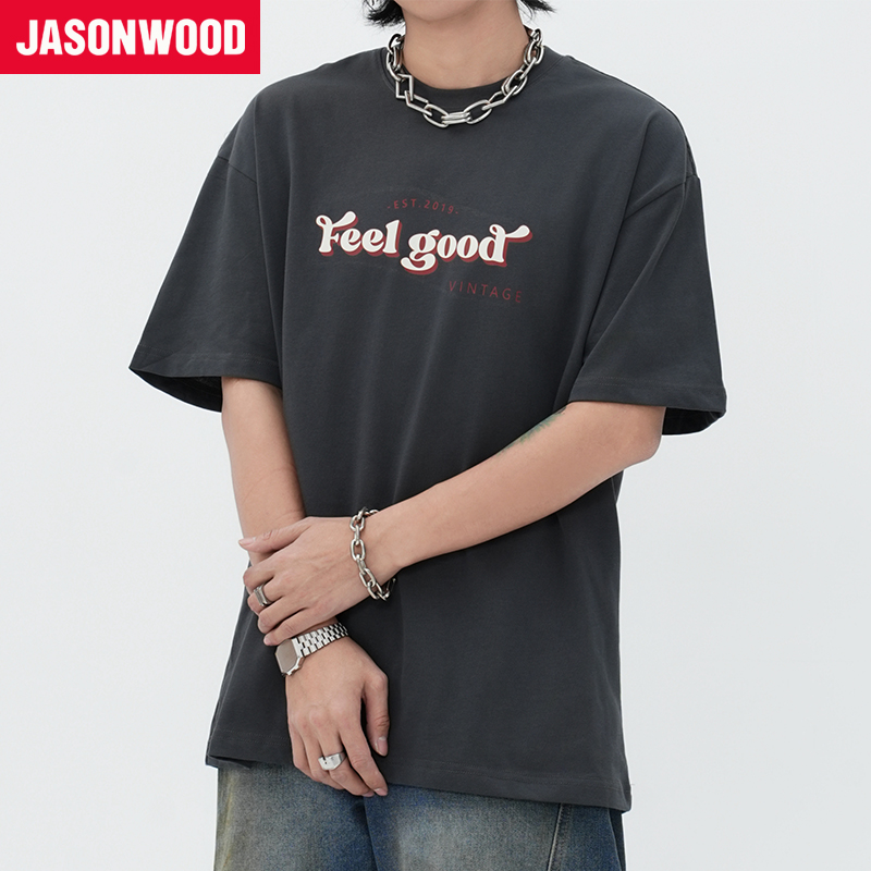 Jasonwood/坚持我的美式休闲潮流ins字母印花短袖圆领套头T恤男女-封面