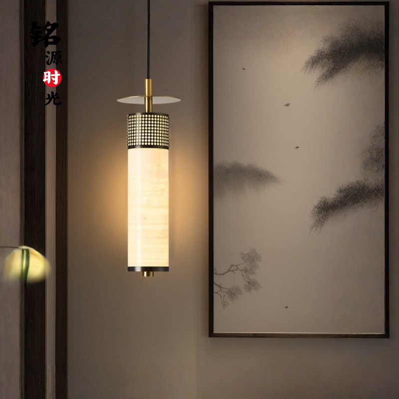 全铜玉石新中式小吊灯卧室床头灯复古风简约酒店房间背景墙小吊灯,家装灯饰光源,床头/玄关/吧台/过道吊灯,淘宝优惠券,粉丝福利购,淘宝优惠卷