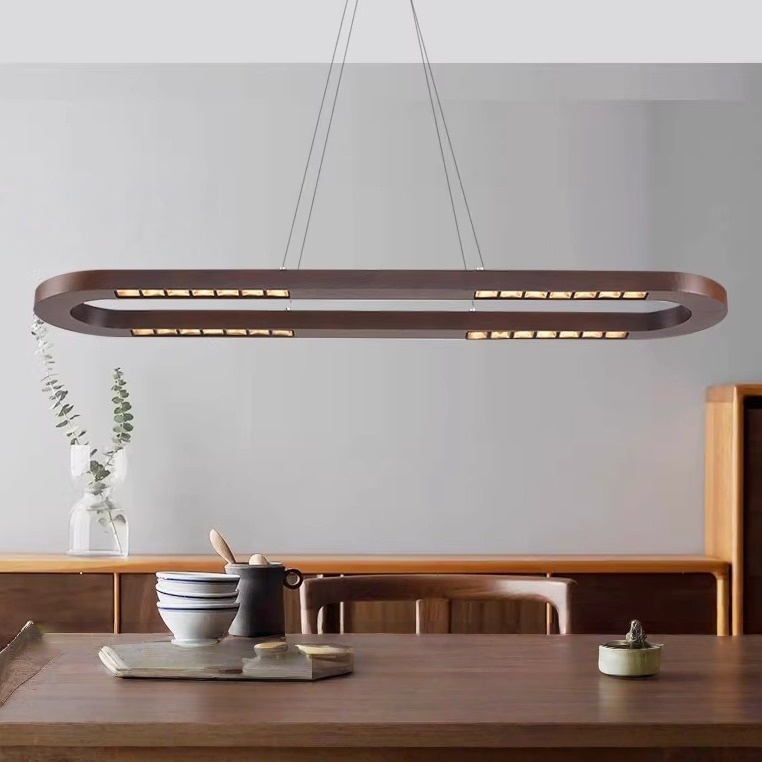 北欧实木防眩护眼餐厅吊灯茶室灯