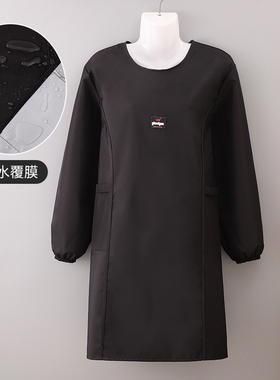 春秋长袖防水防油罩衣定制loug印字男女同款做饭脏纯色薄款厨房
