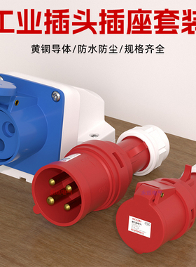 德力西DEP2工业插座3芯4芯5芯16A 32A防水公母对接连接器航空插头