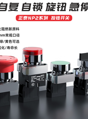 正泰NP2-BA31自复位平扭常开22mm 带灯自锁式BD21/33旋转按钮开关