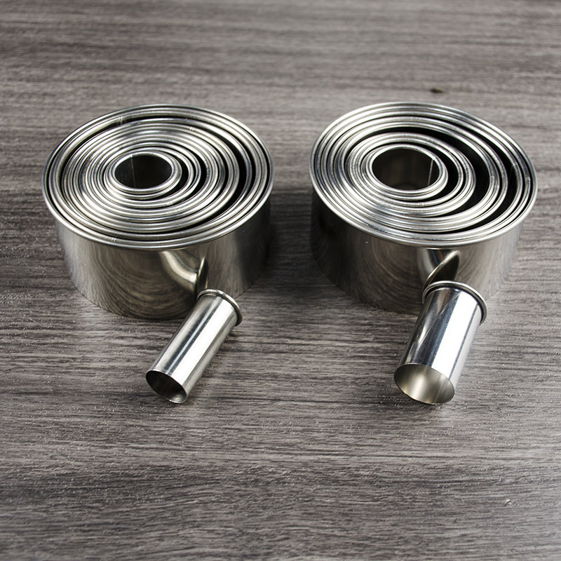 12头圆形饼干不锈钢卡通包慕斯圈蛋糕蔬菜水果蛋挞水饺皮直筒光极