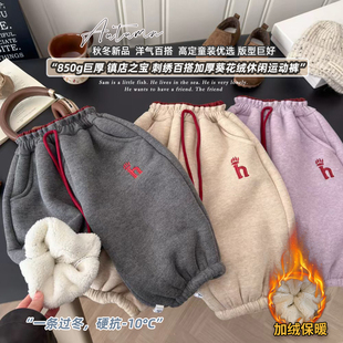 TP新款 2025冬季 女童刺绣百搭巨厚葵花绒休闲裤 TP171 850克