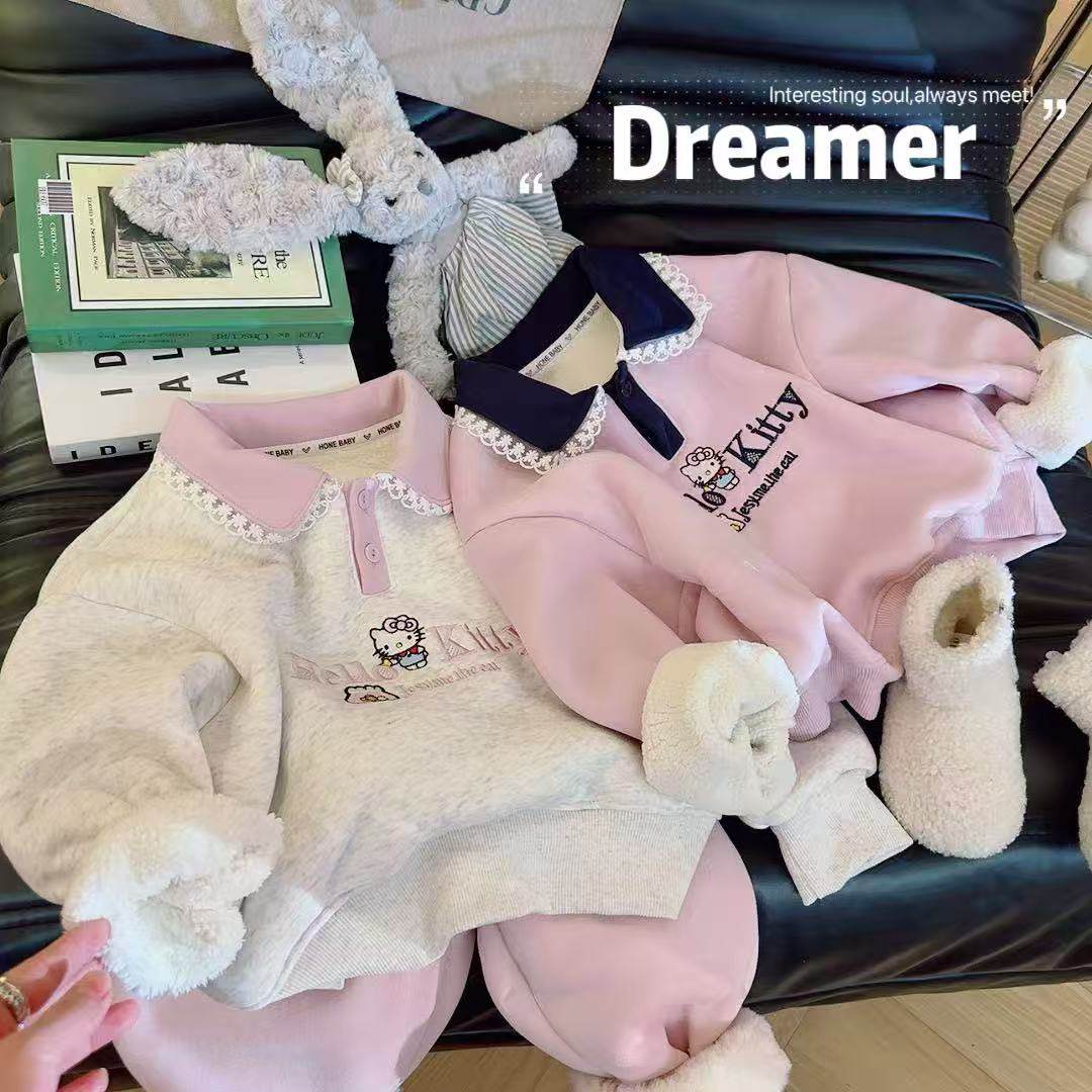 晴晴女童甜美花边领刺绣卡通猫加绒卫衣2026冬季新款ZAQ001齐齐,童装/婴儿装/亲子装,卫衣/绒衫,淘宝优惠券,粉丝福利购,淘宝优惠卷