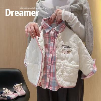 佑琦恩女童韩版加棉加厚假两件休闲外套2025秋冬季新款AWB009鱼