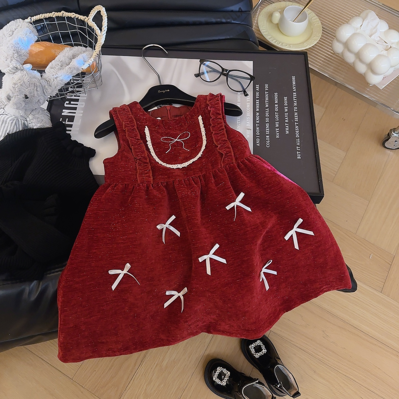 女童洋气小公主夹棉金丝绒周岁连衣裙2025冬季新款AWB106鱼