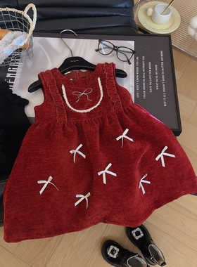 佑琦恩女童洋气小公主夹棉金丝绒周岁连衣裙2025冬季新款AWB106鱼