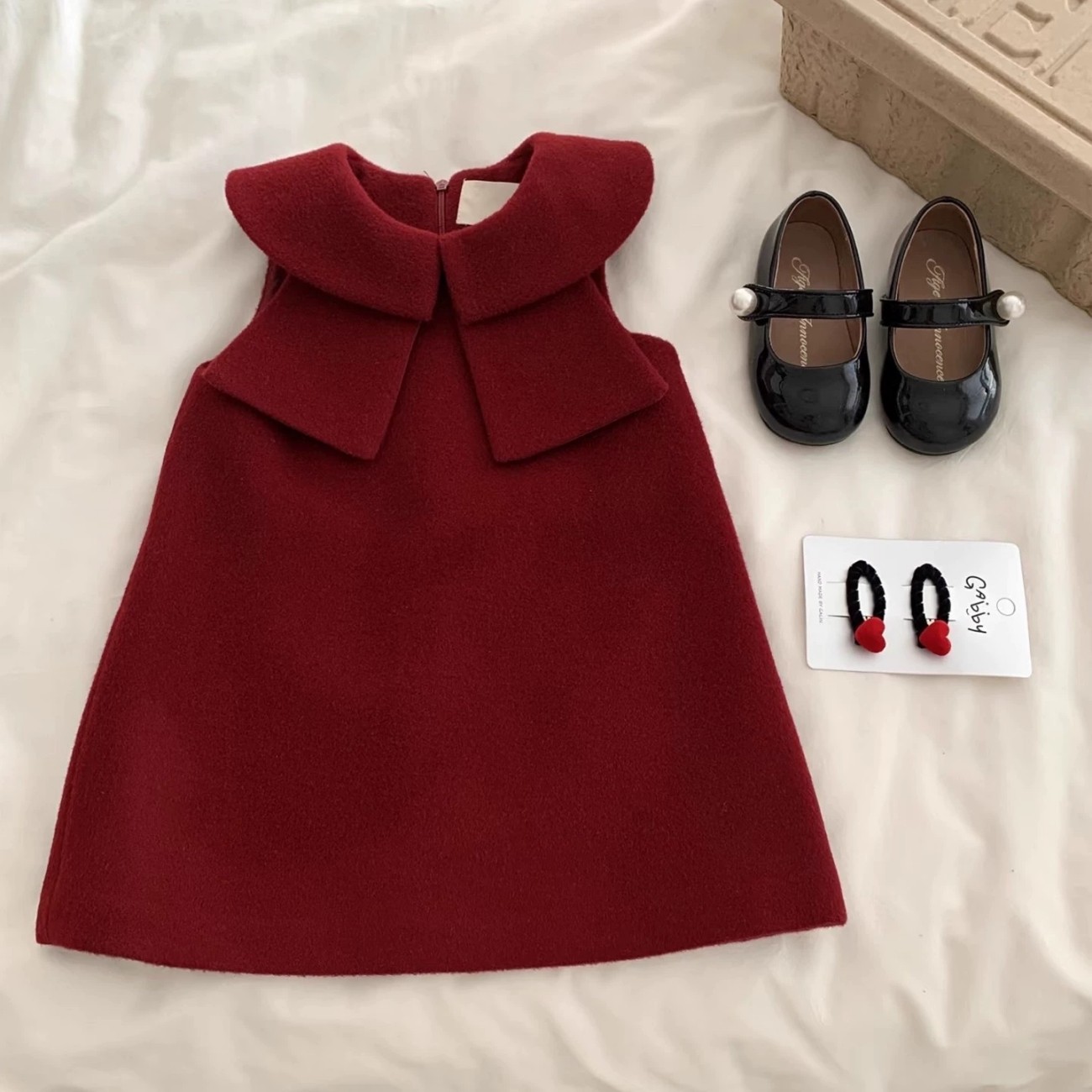 【现】女童新年红蝴蝶结毛呢小香风背心连衣裙2026冬QC款dong9139,童装/婴儿装/亲子装,连衣裙,淘宝优惠券,粉丝福利购,淘宝优惠卷