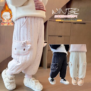 宠粉*女童休闲百搭洋气可爱风加绒加厚束脚棉裤2025冬款XX117鑫