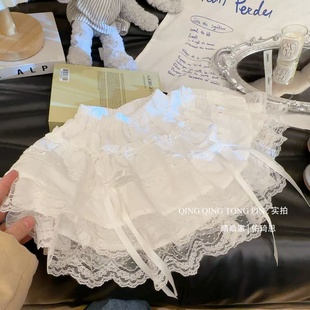 新款 BCB077鱼 女童可爱百搭蝴蝶结蕾丝边半身裙2026春季 现宠粉