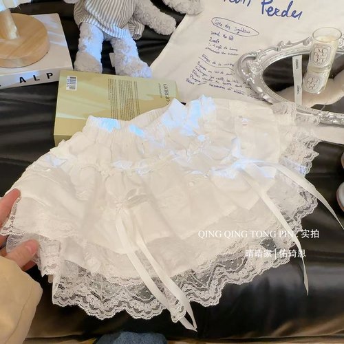 佑琦恩女童可爱纯色百搭蝴蝶结蕾丝边半身裙2025春季新款BCB077鱼