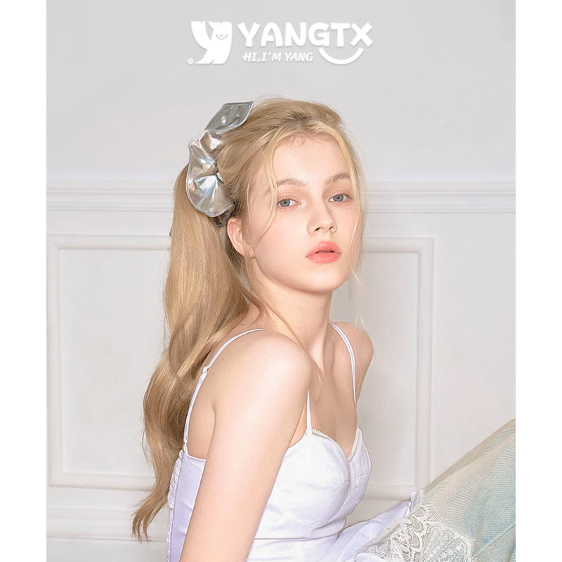 【杨同学】低马尾头绳银色光泽感