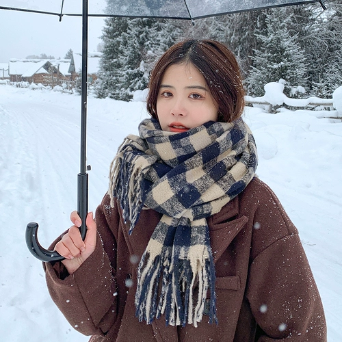 Демисезонный утепленный шарф для школьников, универсальная накидка, изысканный стиль, в корейском стиле, коллекция 2022