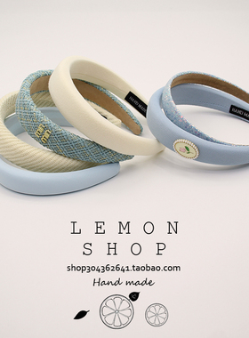 蓝色系发箍高颅顶发卡高级感头箍发捆秋冬新款时尚洋气宽边发饰品