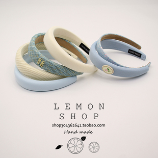 蓝色系发箍高颅顶发卡高级感头箍发捆秋冬新款时尚洋气宽边发饰品