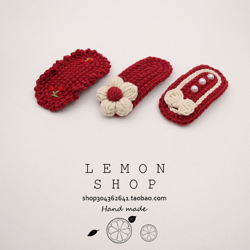 手工毛线发夹花朵边夹bb夹刘海夹秋冬新款发卡碎发夹子发饰头饰品,饰品/流行首饰/时尚饰品新,发饰,淘宝优惠券,粉丝福利购,淘宝优惠卷