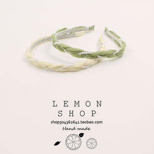 珍珠发箍麻花发卡绿色头箍高级感夏天森系仙女2025年新款 网红发饰