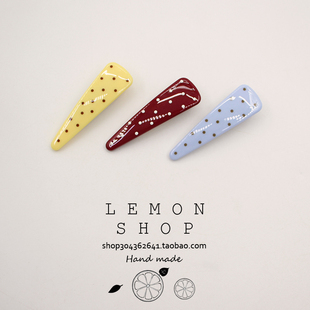 可爱元气复古波点发夹边夹韩国侧边鸭嘴夹新款发卡刘海夹网红发饰