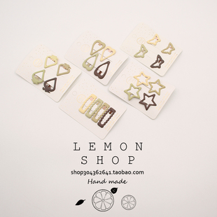 奶咖色星星边夹韩国侧边刘海夹前额碎发bb夹儿童网红新款发夹可爱