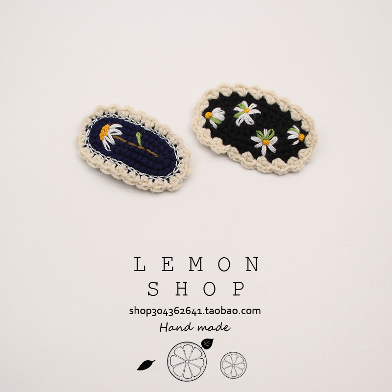 韩国ins秋冬新款毛线发夹毛绒发卡小花边夹高级感发饰刘海夹头饰