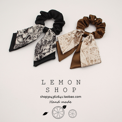 韩系高级感缎面大肠发圈蝴蝶结飘带女2025新款扎头发头绳皮筋发绳
