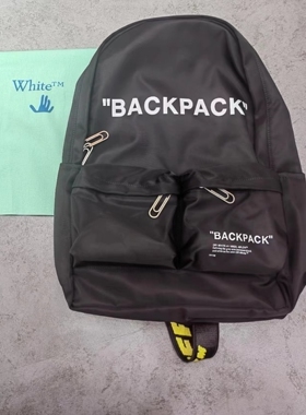 Off White OW男士标语字母印花拉链双肩包电脑包学生书包潮流时尚