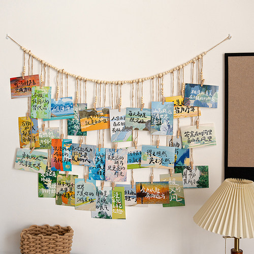 创意照片墙挂件麻绳夹子壁挂