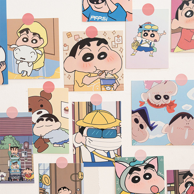 蜡笔小新可爱卡片墙贴卡通卧室宿舍布置墙面装饰贴画房间墙壁贴纸,家居饰品,软装墙贴,淘宝优惠券,粉丝福利购,淘宝优惠卷