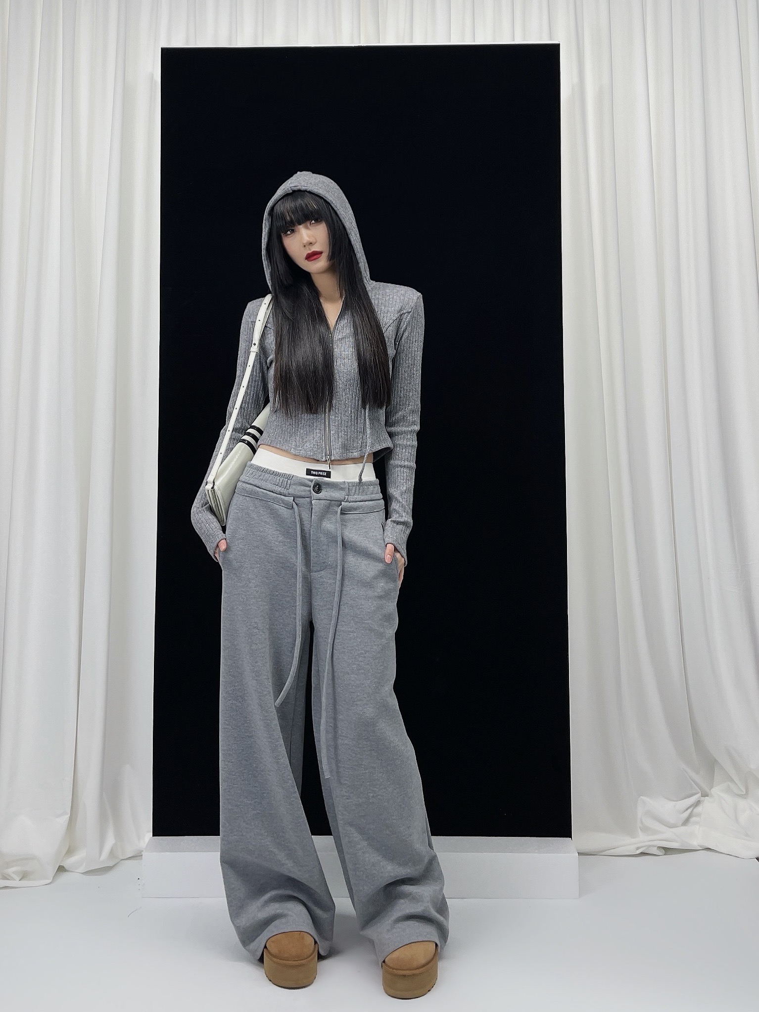 高腰舒适慵懒长裤舒适卫裤