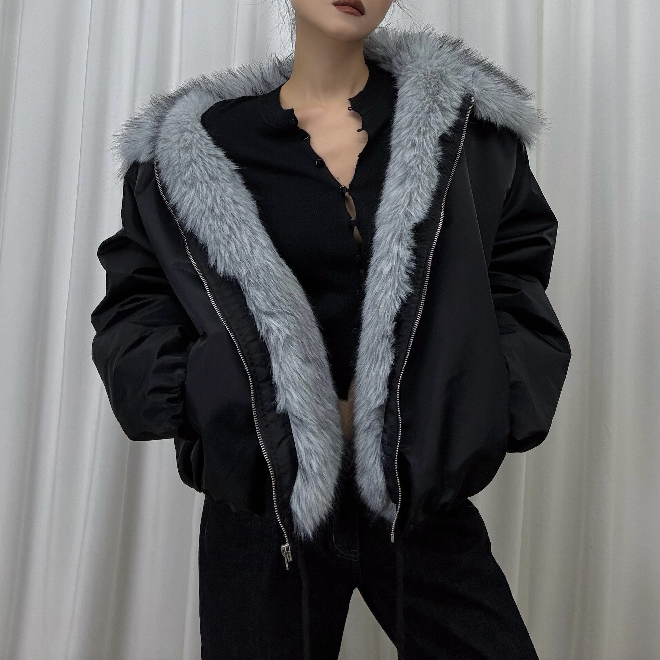 SHUIHSUI 美式复古派克服毛领冬季厚外套宽松廓形棉服男女