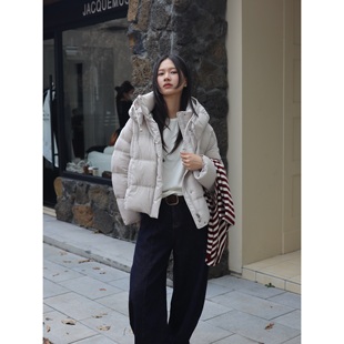 西田设｜『泡芙羽绒服』冬季新款90鸭绒泡芙羽绒服女连帽加厚短款