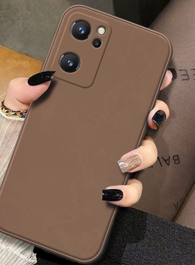 适用于OPPOReno7手机壳新款液态硅胶Reno7Pro防摔全包直边Reno7se纯色魔方保护套男女商务简约沙漠金超薄软壳