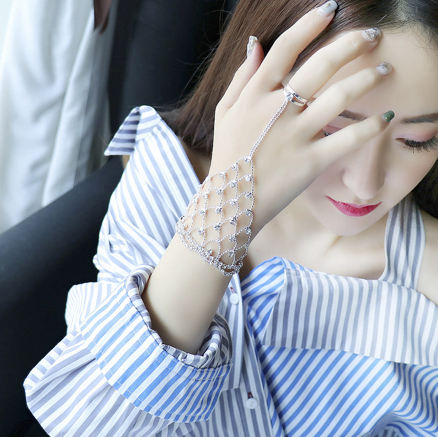 the republic of korea Crystal Diamond Ring one Back bride marry Bridesmaid jewelry perform Jewelry Exaggeration Braceletin the Accessories/Fashion Jewelry, Bracelets  category - from Buy2taobao.com to provide professional Taobao agent buy service
