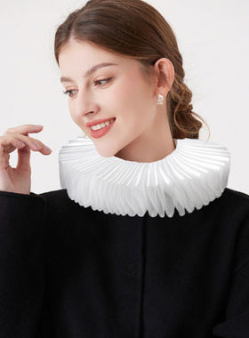 2025纯手工宫廷贵族文艺假领复古拉夫领coldplay摄影婚纱配饰道具