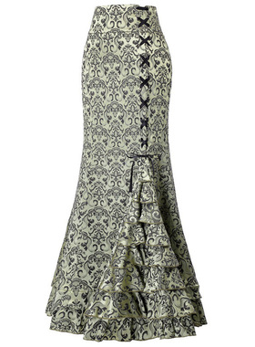 2026欧美裙子女装哥特风黑色半身裙暗黑系长裙亚文化包臀鱼尾裙女