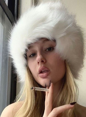 欧美时尚加厚保暖仿貂毛圆顶蒙古帽俄罗斯风雪帽 Fur Bucket Hat