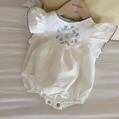 婴幼儿夏季薄款泡泡短袖哈衣